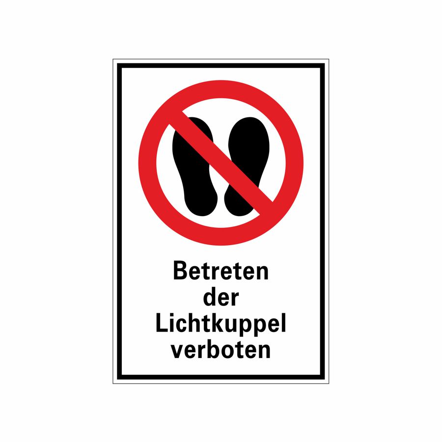 AF symbol.betreten der lichtkuppel verboten.100150